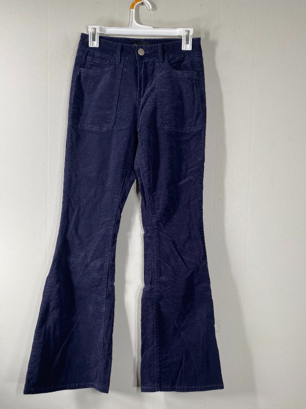 Lola Jeans Alice-FD Flare Corduroy Pants Women's 26 Mid Rise Blue Casual